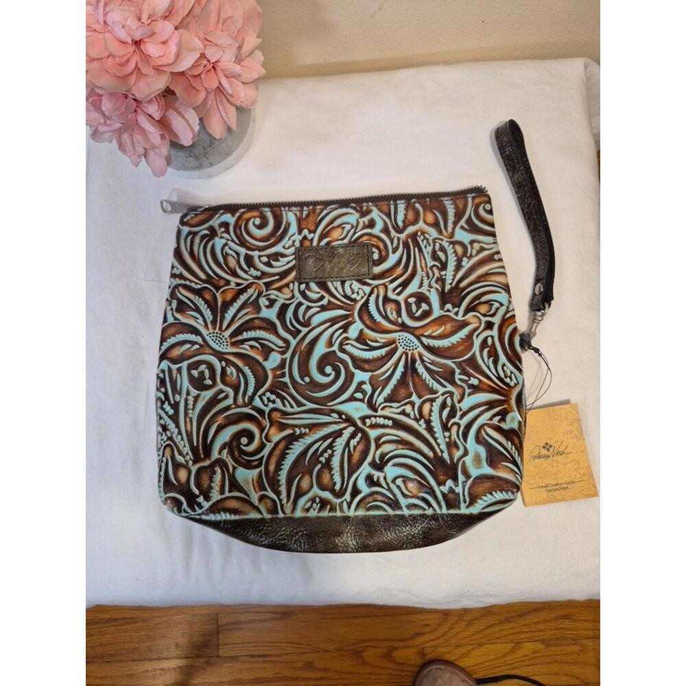 Patricia Nash NWT CASSINI WRISTLET Leather Turquoise MSRP $79 Designer Western
